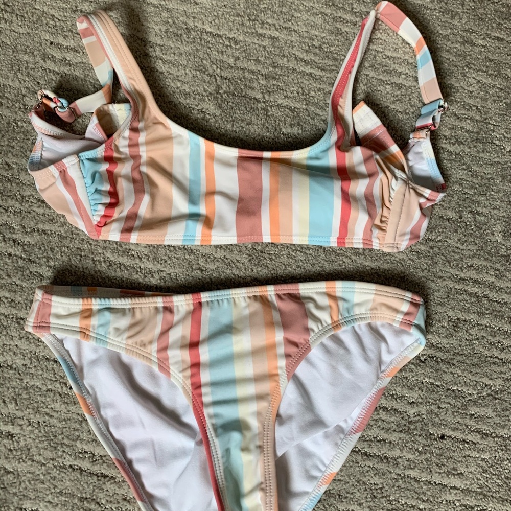 Muted stripe bikini